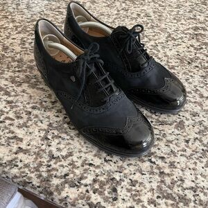 FINN COMFORT Black Eureka cap toe Oxford sz 8